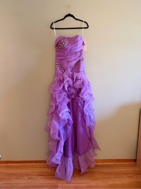 NWT Cinderella Purple Ruffled Organza Corset Gown